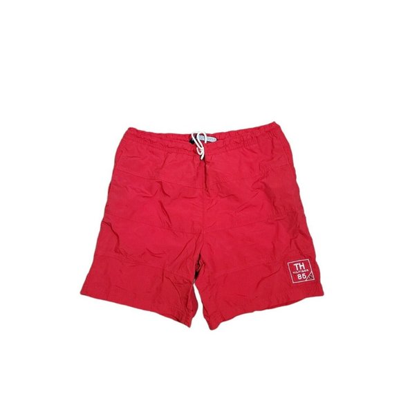 Tommy Hilfiger Other - Vintage Tommy Hilfiger Men's Swim Trunks Medium Red Nylon Elastic Drawstring
